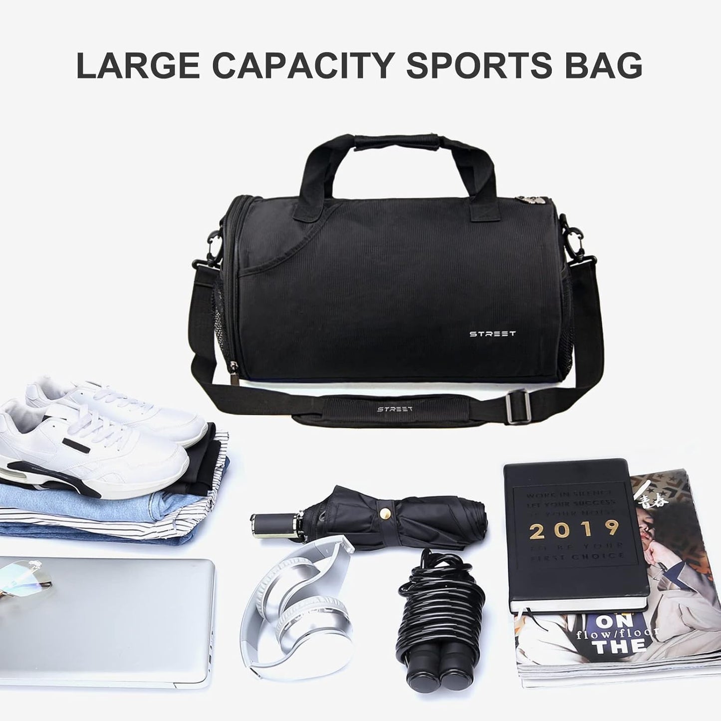 Large Sports Gym Bag for Men Women with Shoes Compartment,Travel Duffel Bag