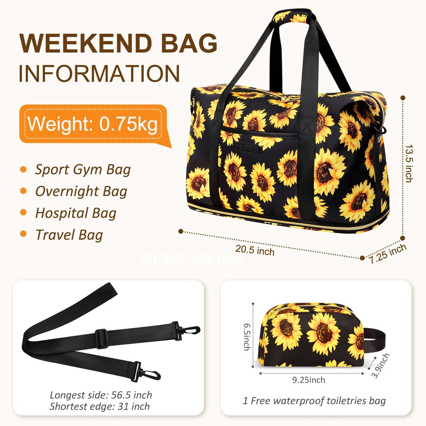 Expandable Travel Duffle Bags Weekender Overnight Bags for Women Men Hospital Bag for Women Labor Delivery with Toiletry Bag Waterproof