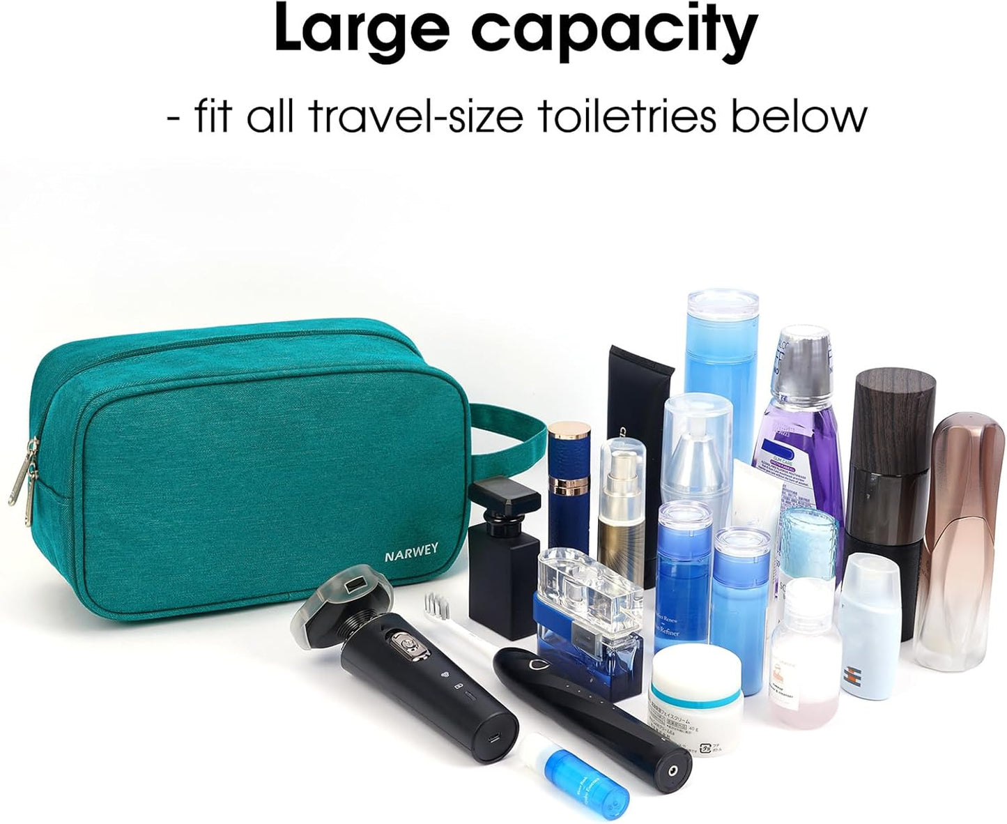 Narwey Travel Toiletry Bag for Women Traveling Dopp Kit Men Travel Bag for Toiletries Cosmetic Bag Makeup Bag Medicine Bag for Traveling