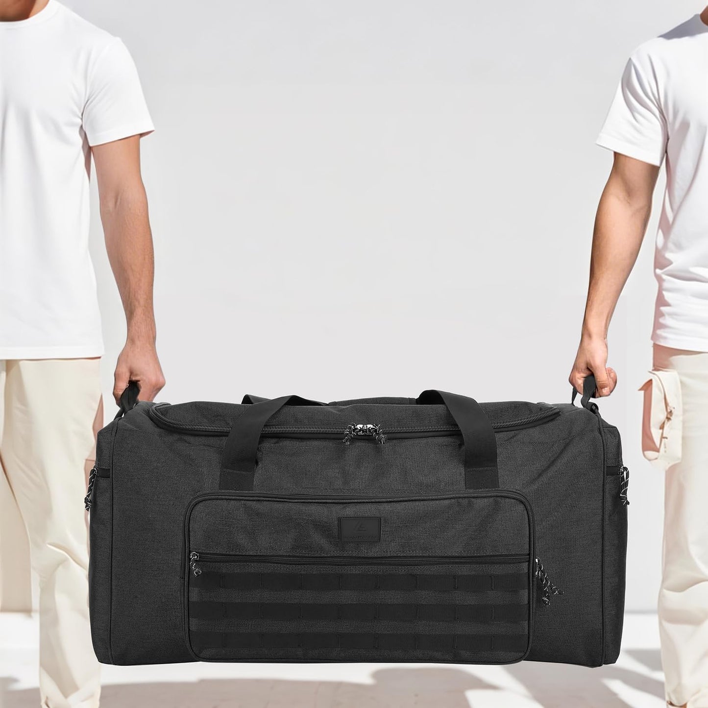 125L Extra Large Gym Duffle Bag for Men Women with Shoes Compartment Heavy Duty Tactical Sports Duffel Bag Big Football Baseball Basketball Soccer Hockey Team Equipment Bag, Black