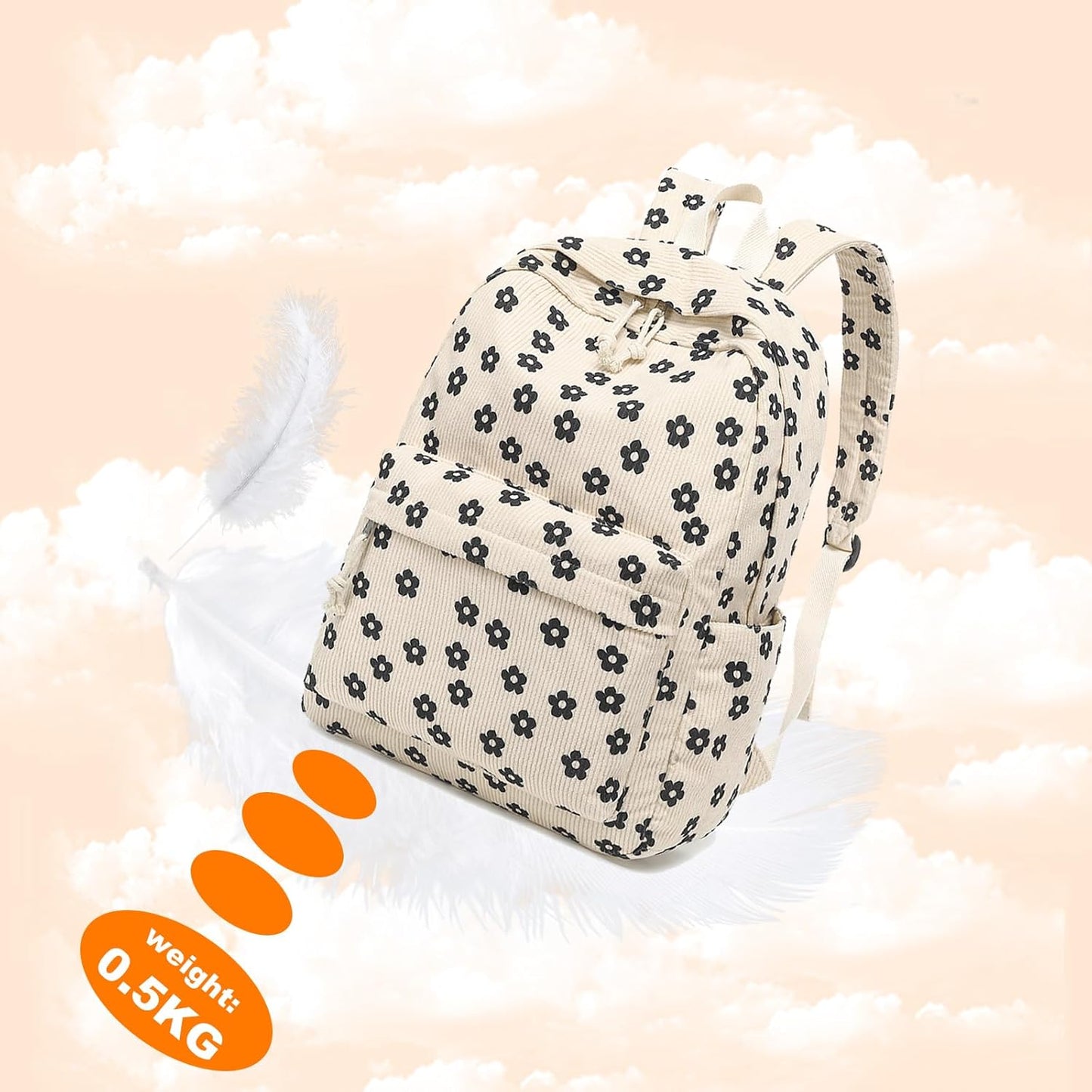 LEDAOU School Backpack Teen Girls Lightweight Bookbag Elementary Middle School Backpacks College Laptop Bag Travel Daypack