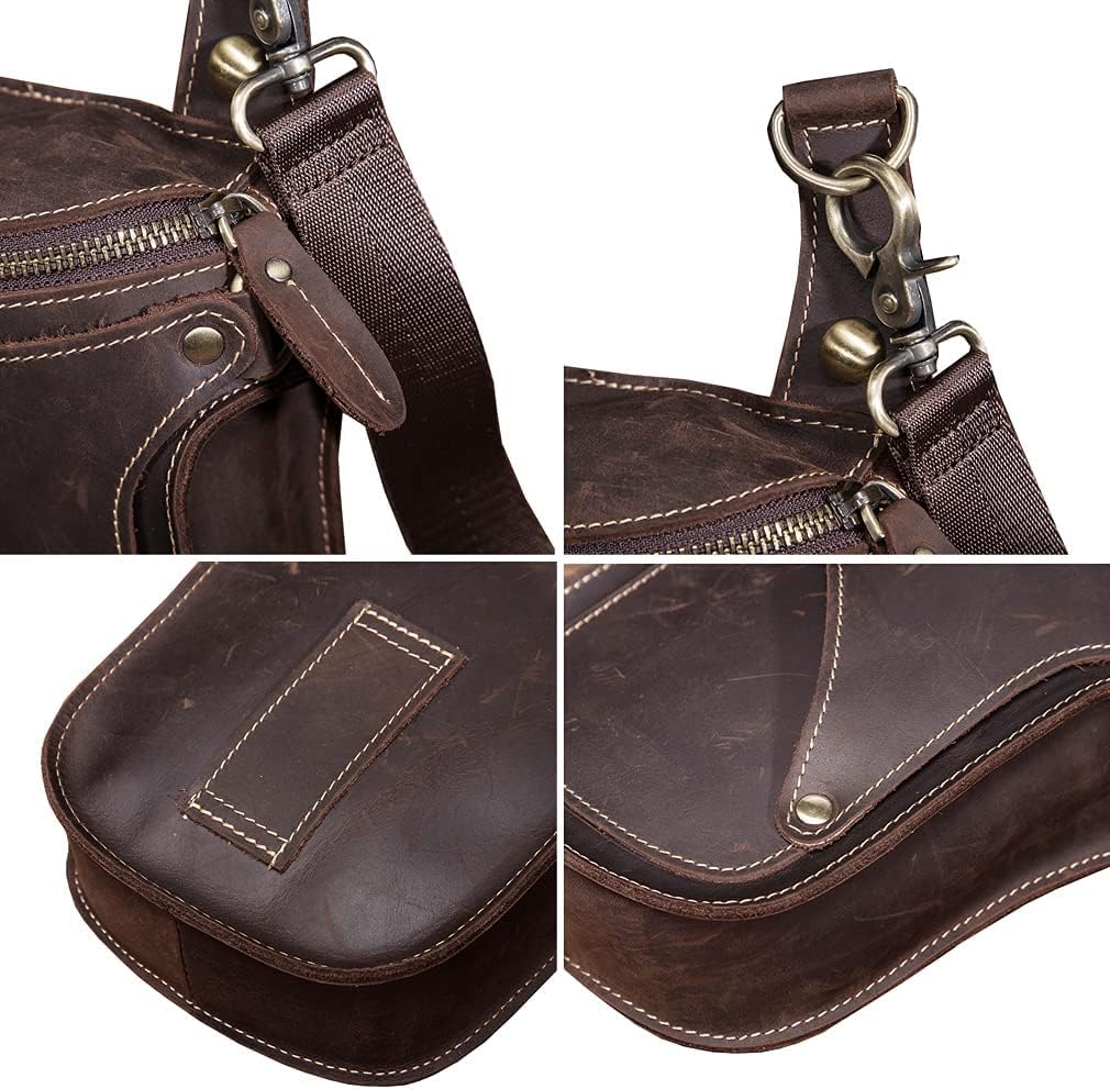 Leather Waist Pack Drop Leg Bag for Men Women Belt Bumbag Multi-Purpose Motorcycle Bike Outdoor Sports Tactical Cycling Riding Hiking Camping Pouch