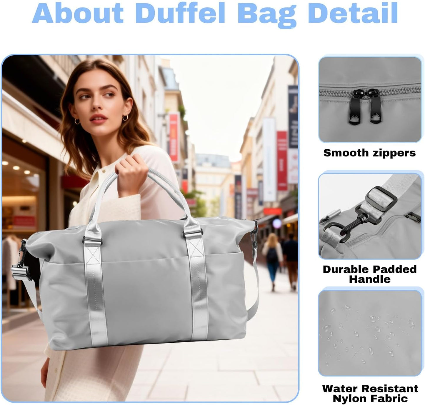 Weekender Duffel Bags for Women， Travel Totes Bag for Airplane Essentials, Overnight Bags for Women with Trolley Sleeve, Large Carry On Hospital Bag for Labor and Delivery, Sport, Gym