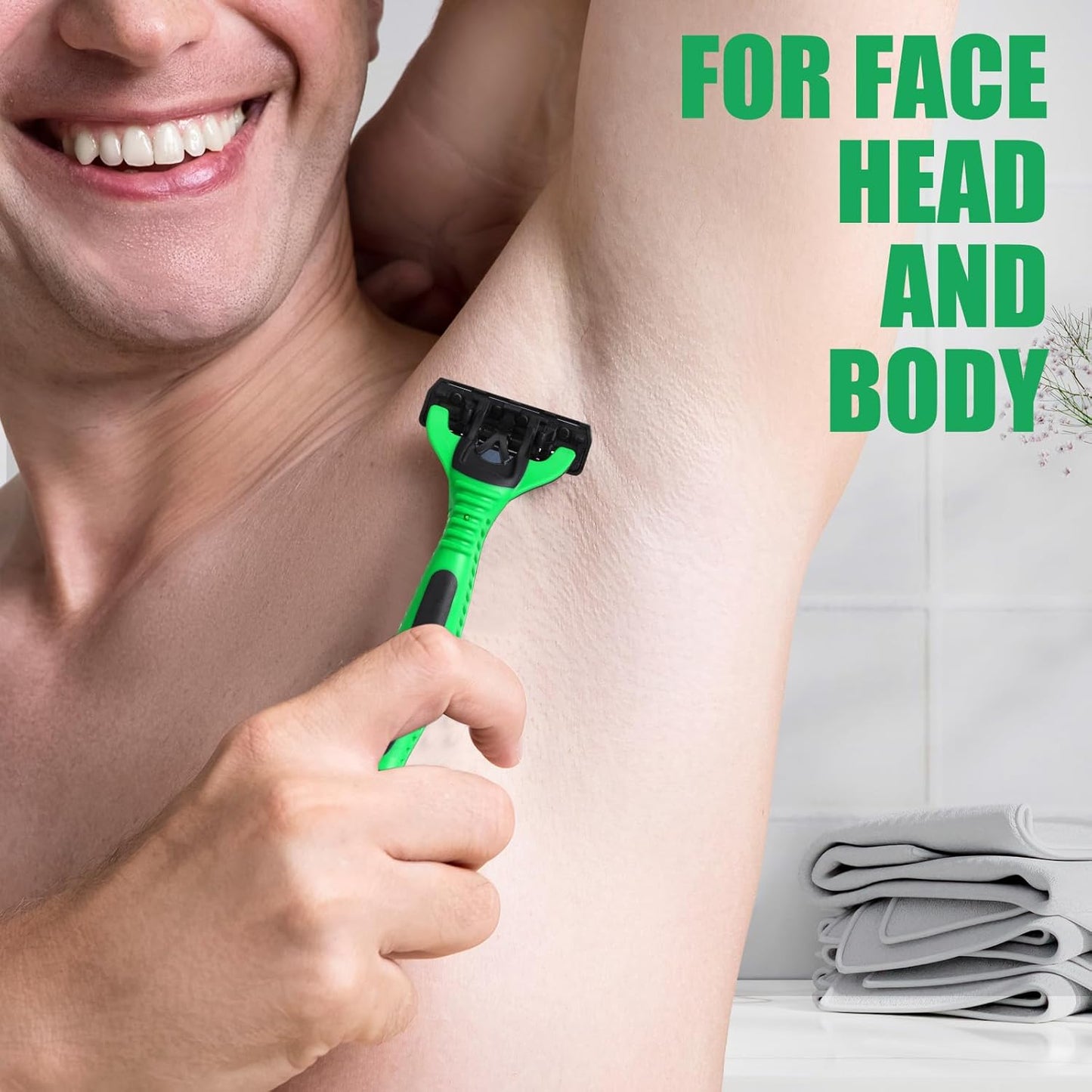 12 Pcs Mens Disposable Razors Bulk 3 Blade Sensitive Head Shaving Razors for Men Travel Hotel Spa Christmas Party Gift