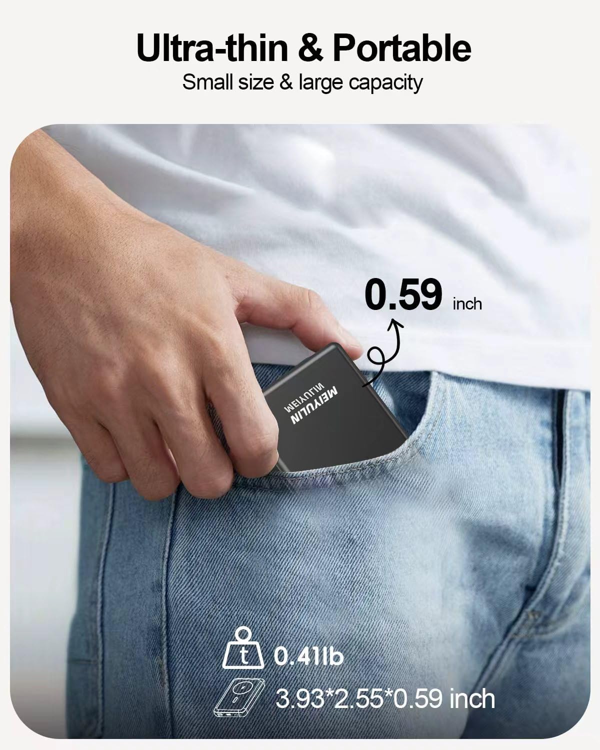 10000mAh Solid State Power Bank, PD 20W Portable Charger, 15W Magnetic Wireless Battery Pack, Compatible with iPhone 17 Pro Max Air/16/15/14/13/12 Series (Black)