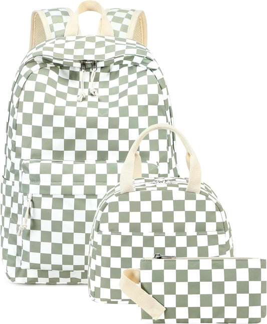 LEDAOU Backpack for Girls School Bag Kids Bookbag Teen Backpack Set Daypack with Lunch Bag and Pencil Case