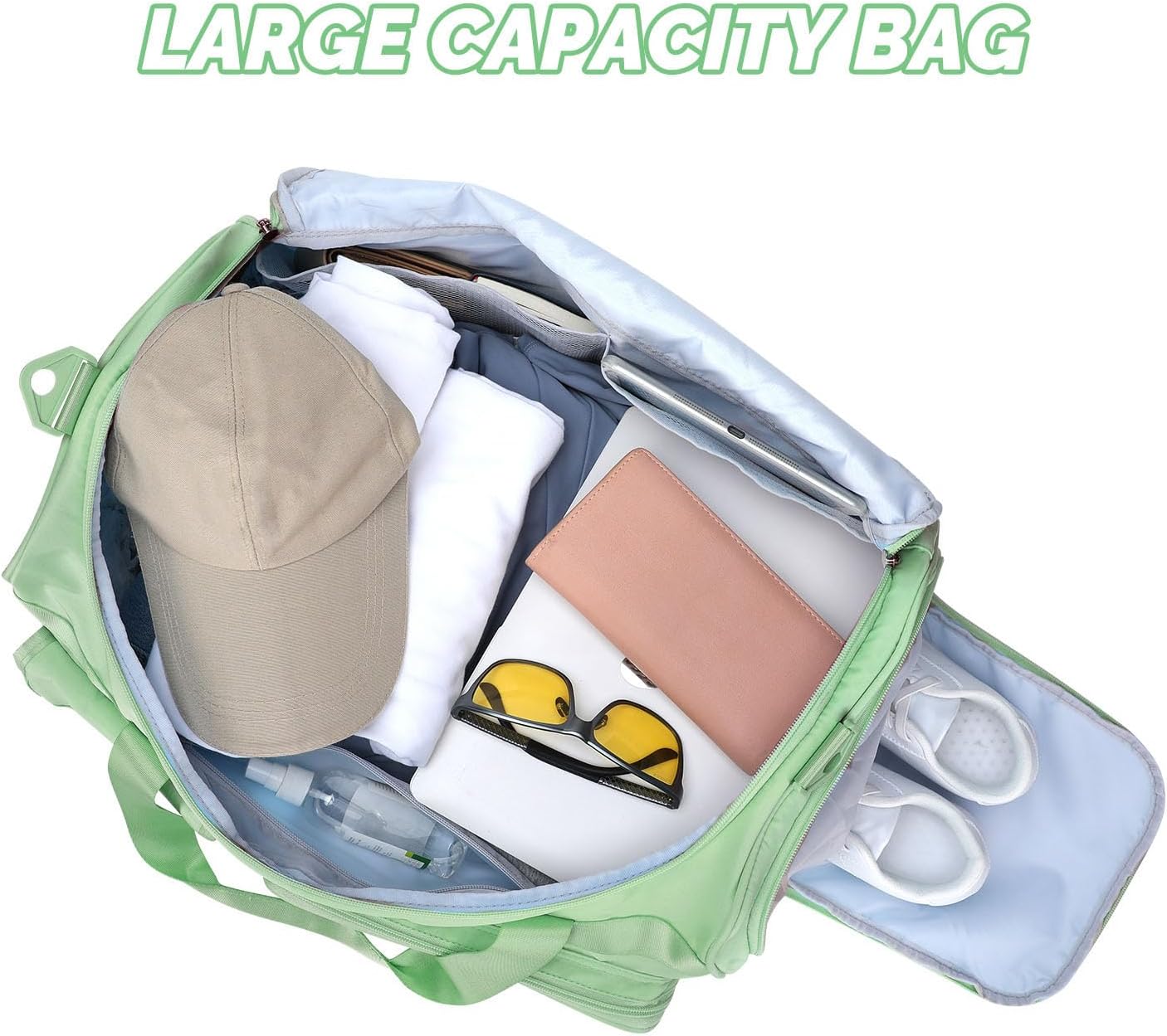 MAXTOP Gym Bag for Women Men Travel Duffle Bag Large Capacity Carry On Weekender Overnight Bag With Shoe Compartment Gym Tote Dry Wet Separation Duffel Bag for Travel