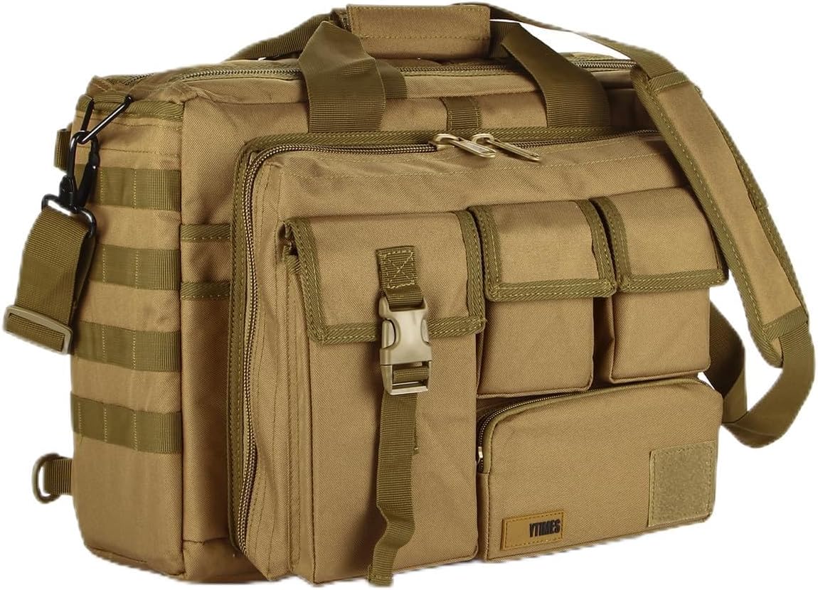 15.6 Inch Laptop Briefcase Tactical Military Messenger Bag Shoulder Work Bag for Men