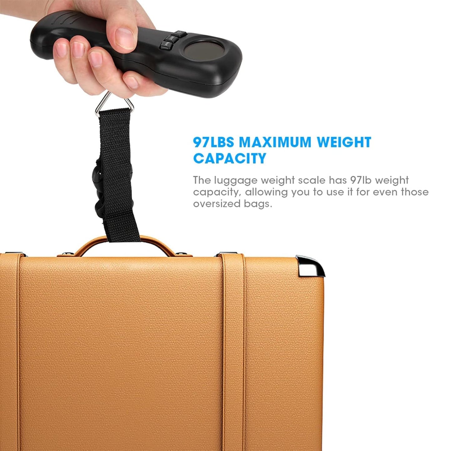 Luggage Scale, Portable Travel Digital Suitcase Weight Scale Hanging Handheld Scale with LCD Digital Display, 110 Pounds Capacity