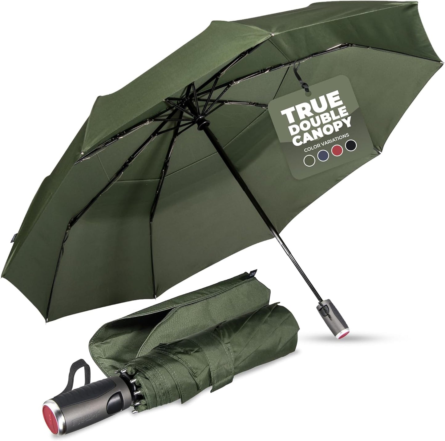 LifeTek Premium Travel Umbrella - Windproof & Compact for Men & Women, Automatic Open Close, Fits in Purse Laptop Bag or Backpack, Strong Frame for Heavy Rain & Sun UV Protection