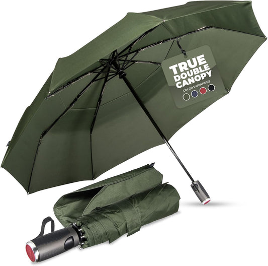 LifeTek Premium Travel Umbrella - Windproof & Compact for Men & Women, Automatic Open Close, Fits in Purse Laptop Bag or Backpack, Strong Frame for Heavy Rain & Sun UV Protection