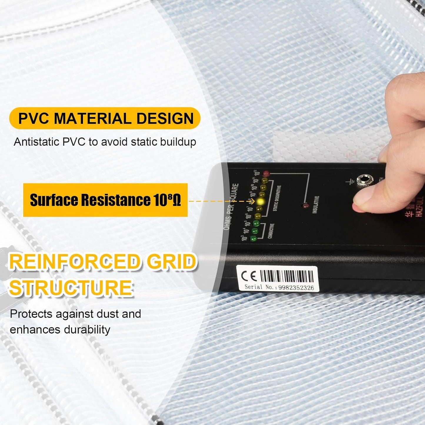 15.7 Inch Tool Backpack-Transparent & Anti-static Cleanroom Engineer Tool Bag for Work and Travel