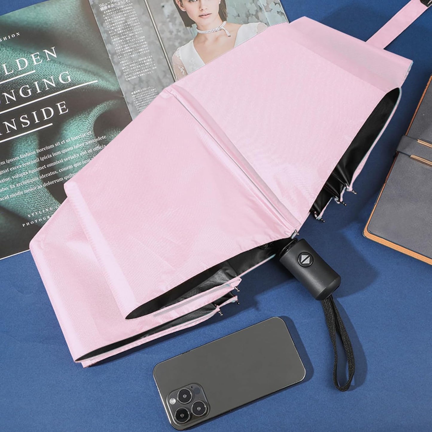 Kajaia 9 Pack Compact Umbrellas Bulk Folding Automatic Windproof Waterproof Umbrellas for Backpack Purse Car Women Men