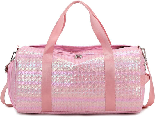 KARRESLY Sports Gym Bag for Women or Men Travel Duffel Bag with Wet Pocket and Shoes Compartment for Training Swim Yoga(3-Pink) free size