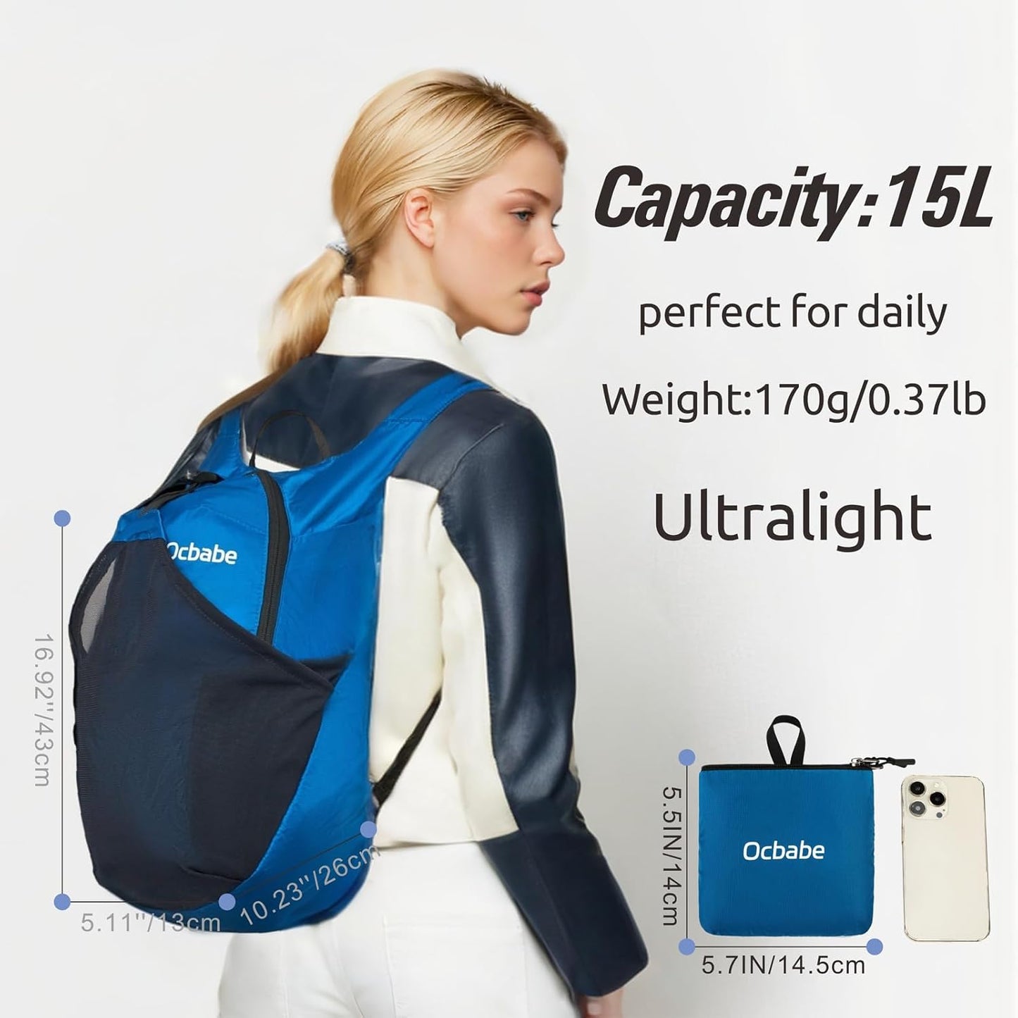 15L/25L Small Packable Lightweight Backpack Hiking Daypack Water Resistant Foldable Outdoor Camping Travel Bag for Women Men