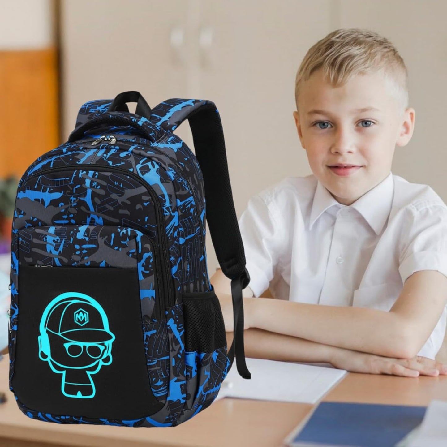 LEDAOU School Backpack for Boys Girls Kids Bookbag Elementary Primary Middle School Bag Travel Back Pack for Ages 6-14