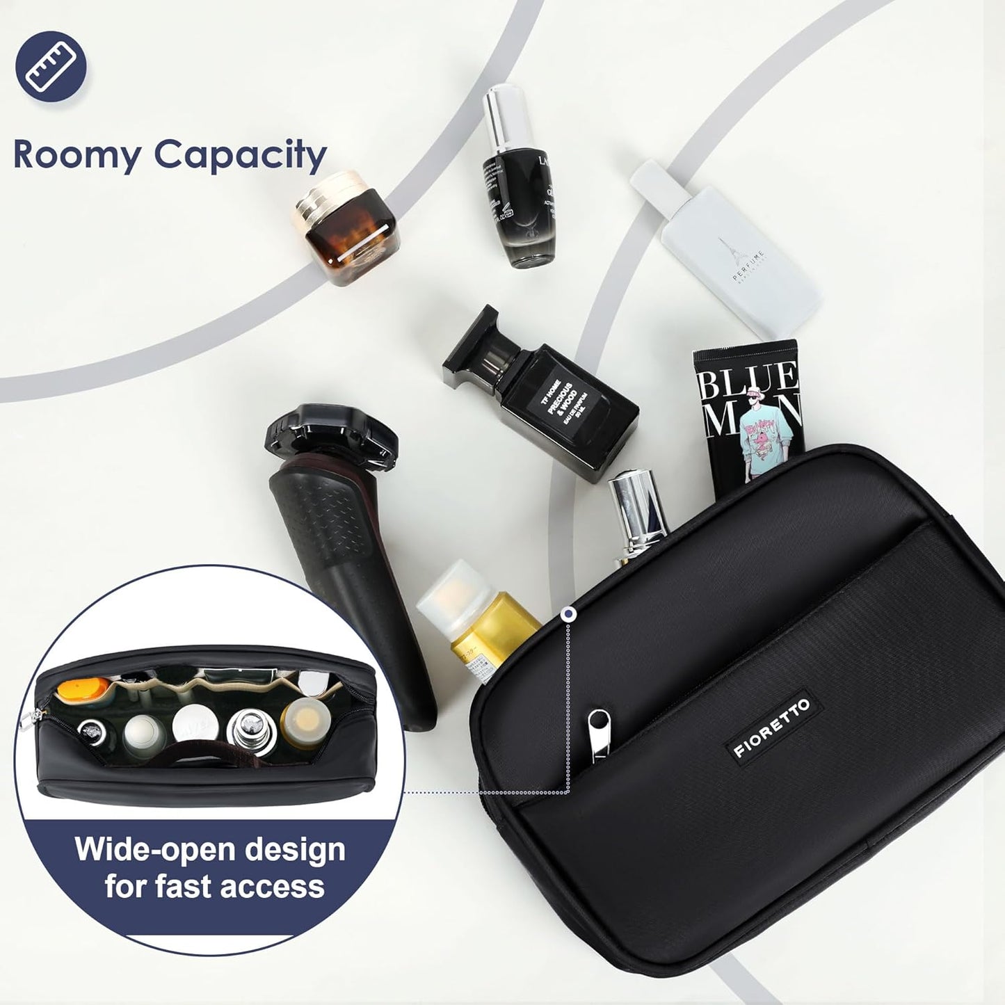 FIORETTO Womens Gym Tote Duffle Bag with Toiletry Bag, Sports Duffel Overnight Hospital Workout Carry on Bag for Girls with Wet Pocket & Shoe Compartment, Ideal for Travel, Swimming, Black & Brown