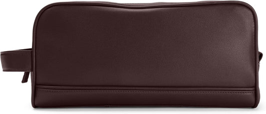 Leatherology Brown Double Zip Toiletry Bag
