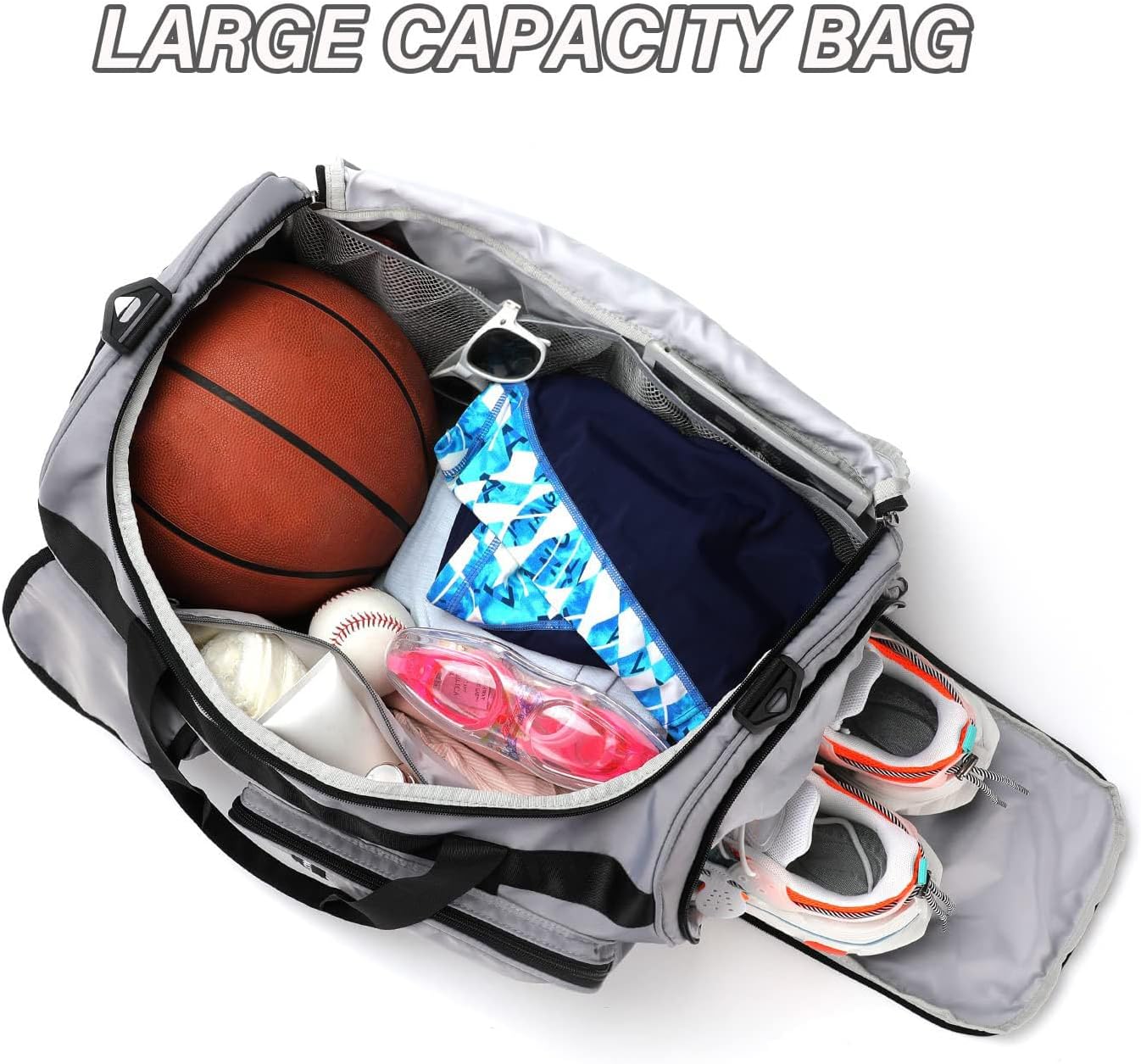 MAXTOP Gym Bag for Women Men Travel Duffle Bag Large Capacity Carry On Weekender Overnight Bag With Shoe Compartment Gym Tote Dry Wet Separation Duffel Bag for Travel