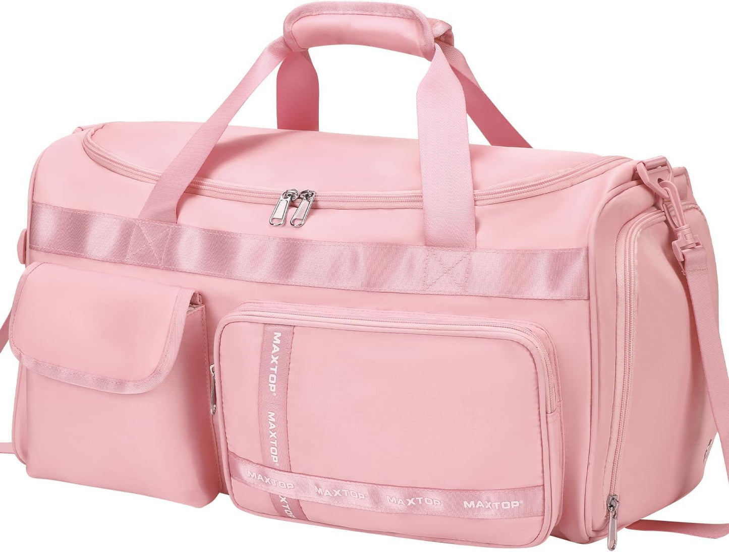 MAXTOP Gym Bag for Women Men Travel Duffle Bag Large Capacity Carry On Weekender Overnight Bag With Shoe Compartment Gym Tote Dry Wet Separation Duffel Bag for Travel