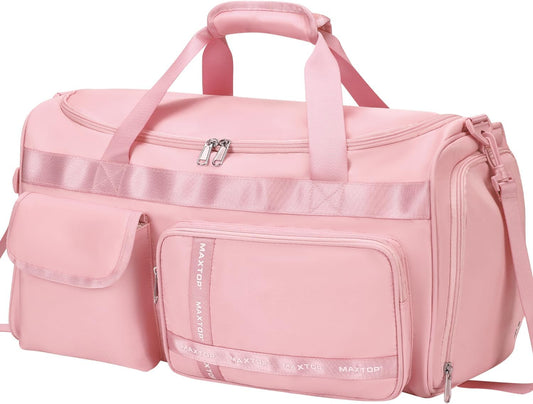 MAXTOP Gym Bag for Women Men Travel Duffle Bag Large Capacity Carry On Weekender Overnight Bag With Shoe Compartment Gym Tote Dry Wet Separation Duffel Bag for Travel