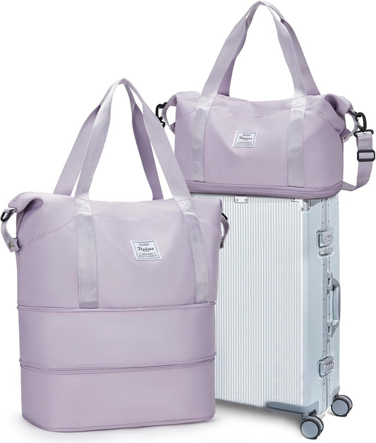 Travel Duffel Bag, Sports Tote Gym Bag, Shoulder Weekender Overnight Bag for Women