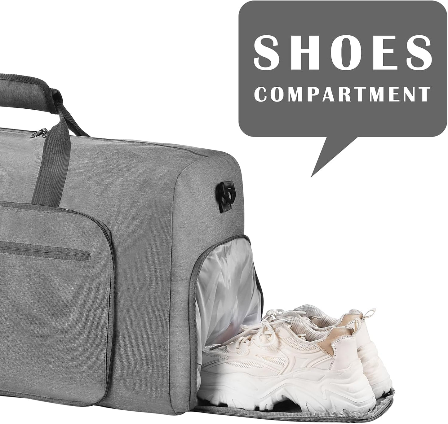 Felipe Varela Duffle Bag with Shoes Compartment and Adjustable Strap,Foldable Travel Duffel Bags for Men Women,Waterproof Duffel Bags