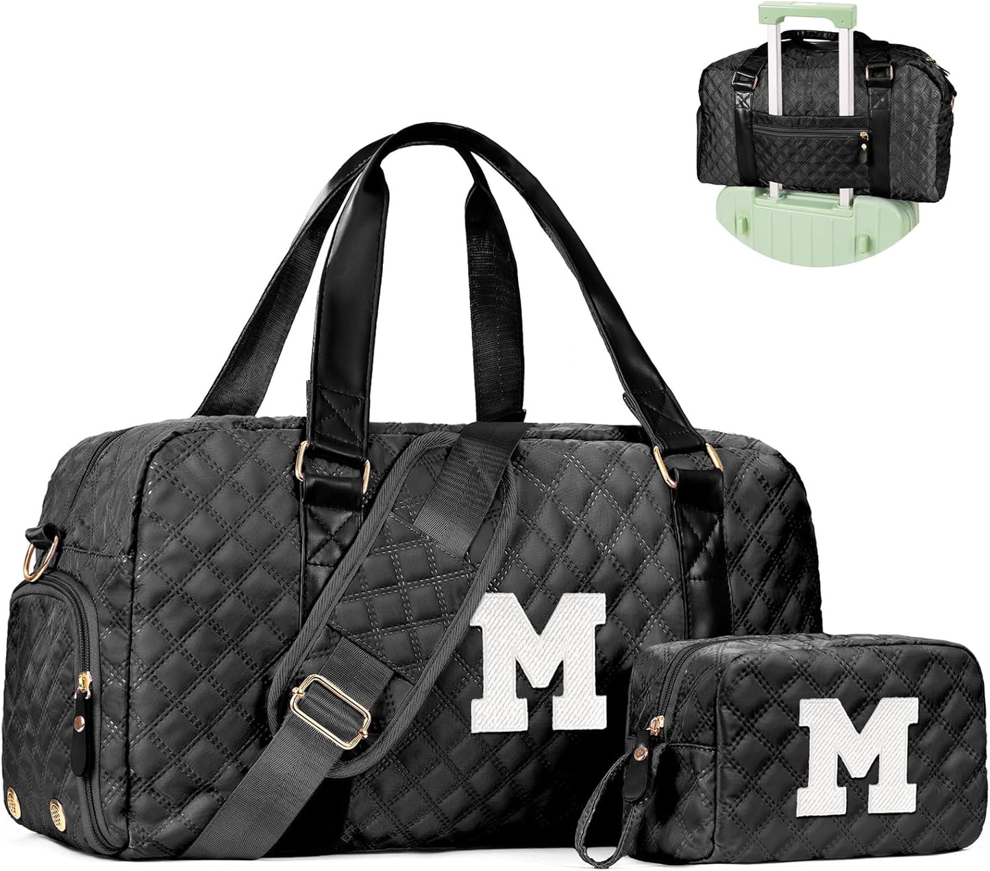 Personalized Duffle Bag Women Girls Gift: Letter Carry on bags, Dance Cheer bag Sports for Girl, Kid Gymnastics Bags, Birthday Gifts for Women Girls Kids Teens Mom Teacher