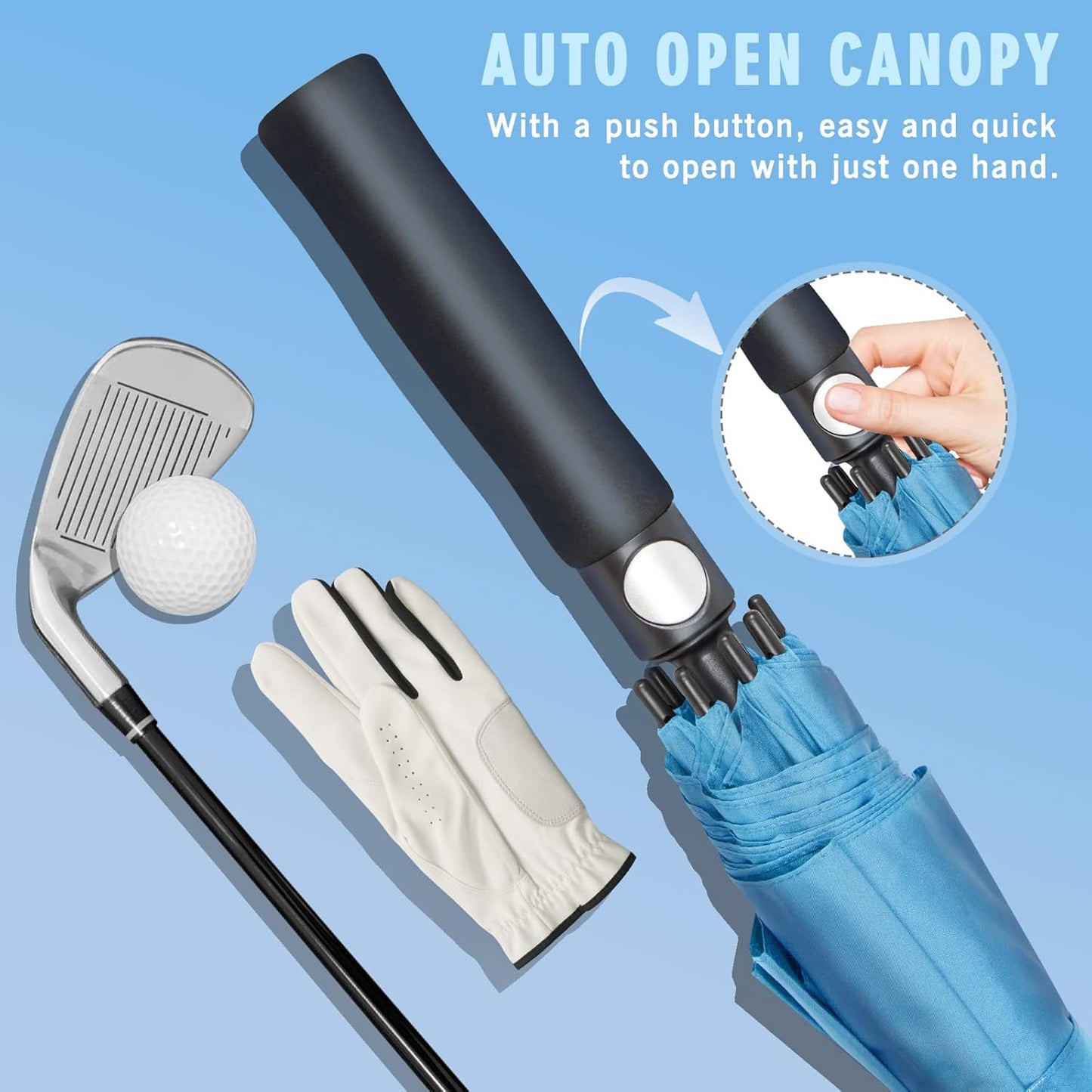 ZOMAKE Golf Umbrella Windproof, Extra Large Oversized Heavy Duty Double Canopy for Rain, Sports Games & Push Cart(51/54/62/68/72Inch)