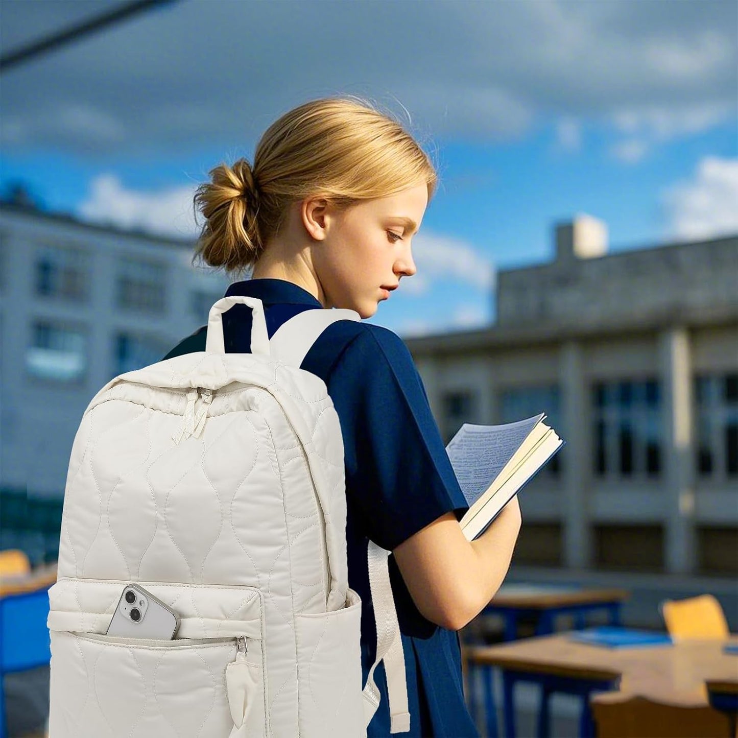 LEDAOU School Backpack Teen Girls Lightweight Bookbag Elementary Middle School Backpacks College Laptop Bag Travel Daypack