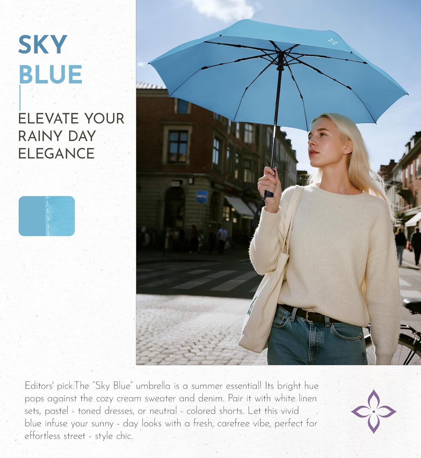 Travel Mini Umbrella Compact Small & Lightweight, UV Rain Protection, Pocket-Sized Folding Umbrellas with Quickdraw & Case for Men Women & Kids Backpack