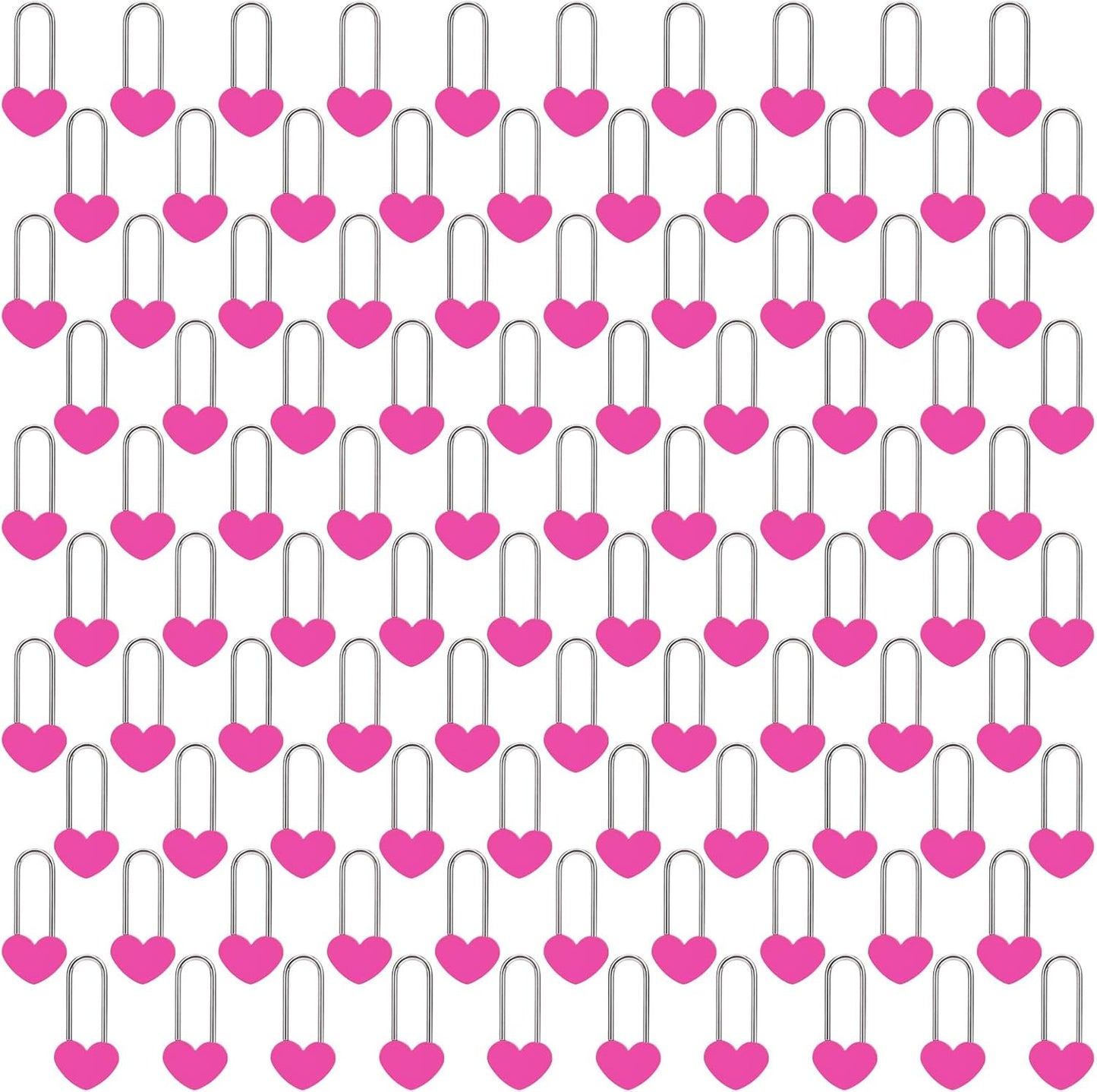 100PCS 3.5" 50mm Love Lock Heart Padlock,Rose Red Single Heart Wish Lock for Lovers Wedding,Valentines,Anniversary,Travel(NO Key)