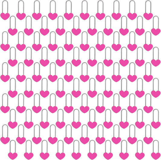 100PCS 3.5" 50mm Love Lock Heart Padlock,Rose Red Single Heart Wish Lock for Lovers Wedding,Valentines,Anniversary,Travel(NO Key)