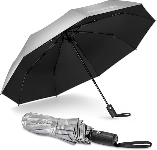 NINEMAX UV Umbrella for Sun Protection UPF 50+, 46 Inch Travel Compact Sun Umbrellas UV Blocking Small Auto Open Personal Portable for Walking