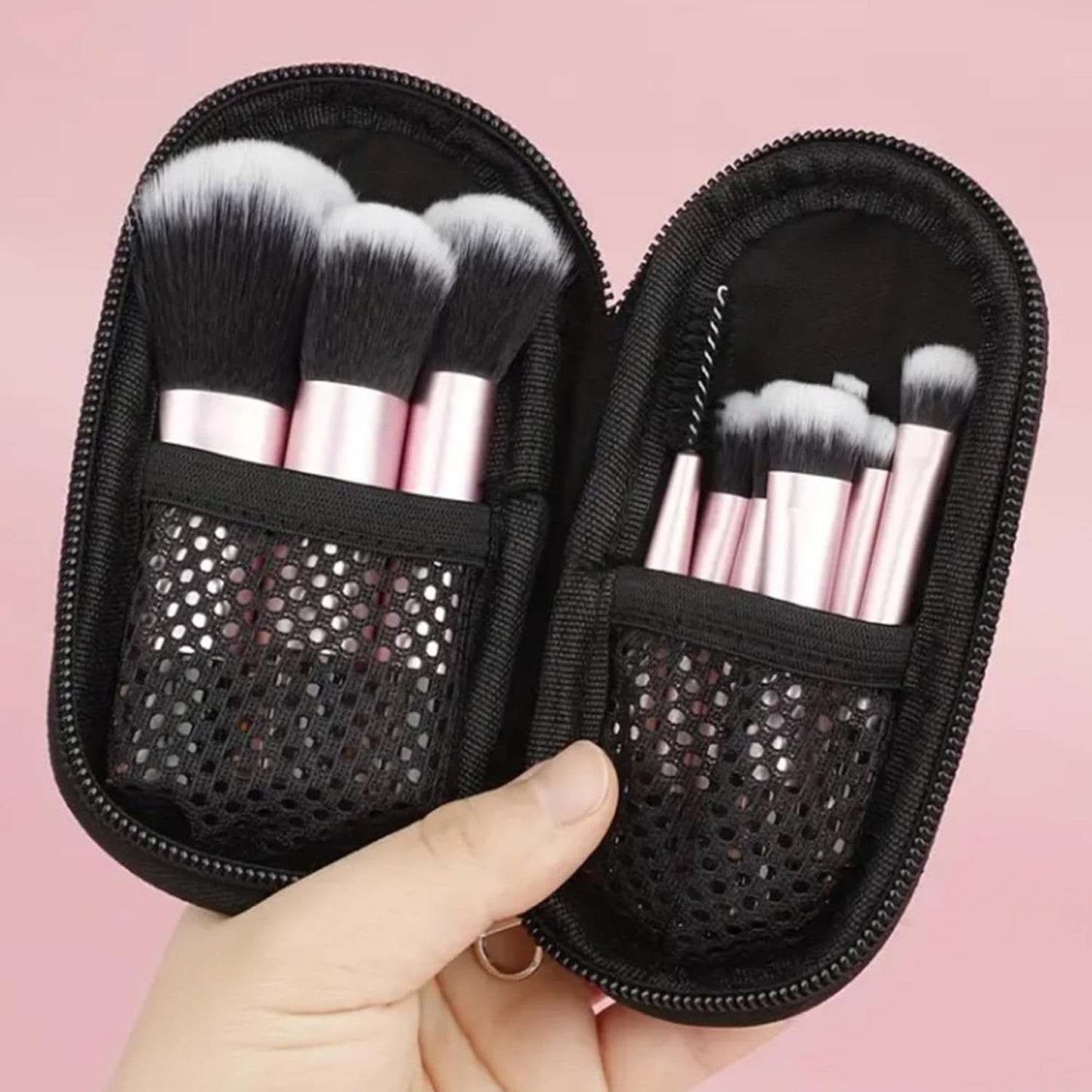 16pc Beginner Mineral Makeup STARTER KIT with 10 BRUSH SET (5gm) Sample Size Foundation, Primer, Blush, Bronzer, Setting Powder for Learning, Occasional Use,First Time Users, Travel Size Kit (Light)