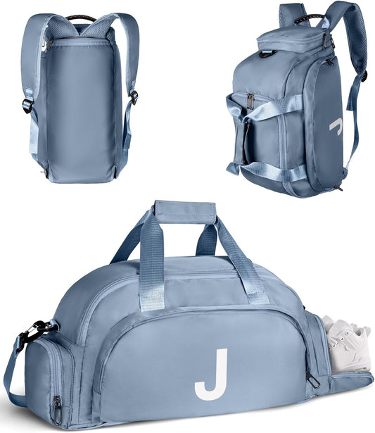 Cute Stuff for Girls 13-18, Initial Gym Bags with Shoe Compartment, Dance Bag for Girls, Monogram Kid Overnight Bags, Small Travel Duffle Tote-Perfect for Ballet Yoga Sport (Letter J)