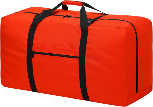 110L Extra Large Duffel Bag 32.5 inch Travel Duffle Bag lightweight Luggage Storage Bag for Outdoor, Camping, Sport-Orange
