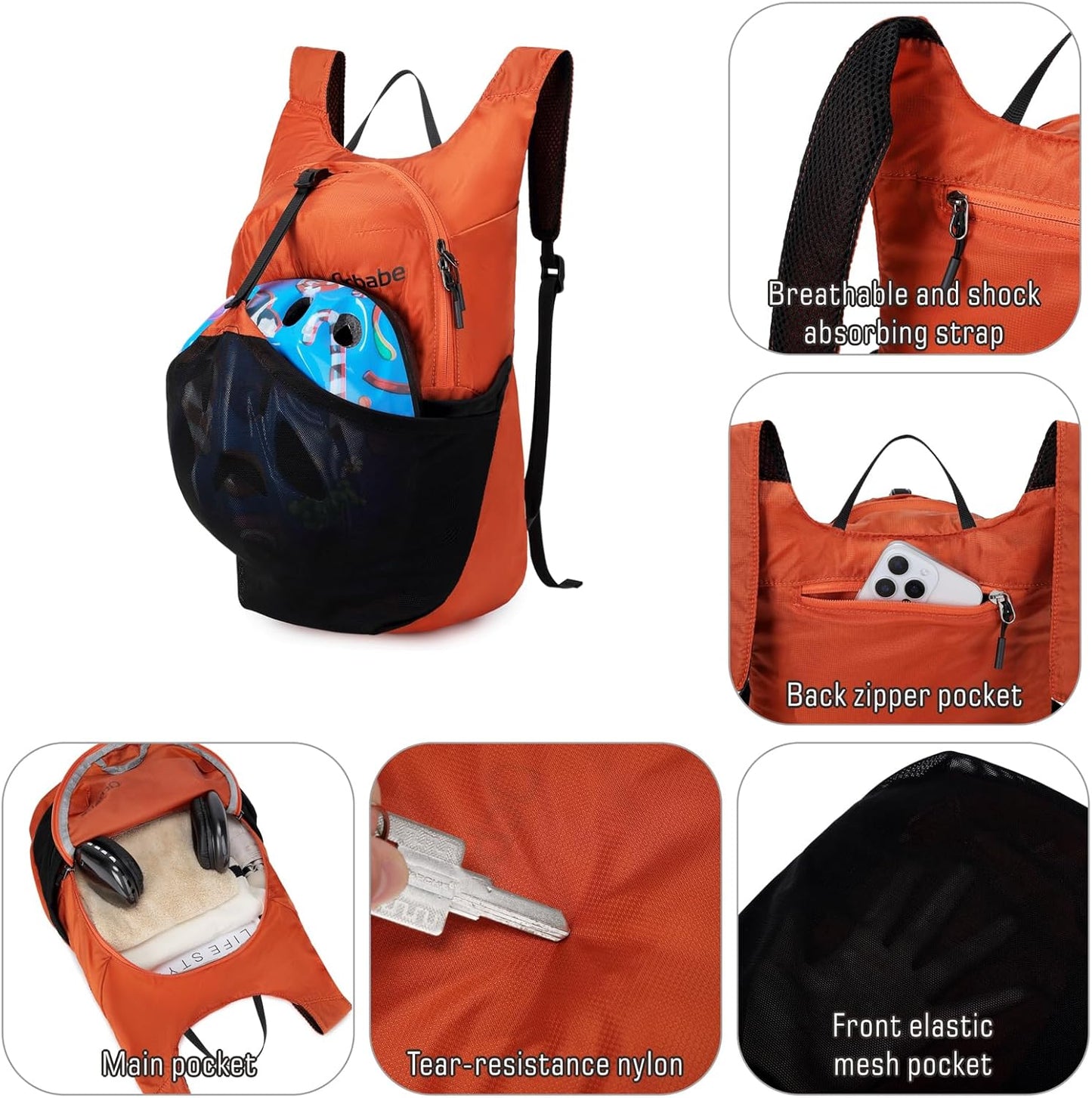 15L/25L Small Packable Lightweight Backpack Hiking Daypack Water Resistant Foldable Outdoor Camping Travel Bag for Women Men