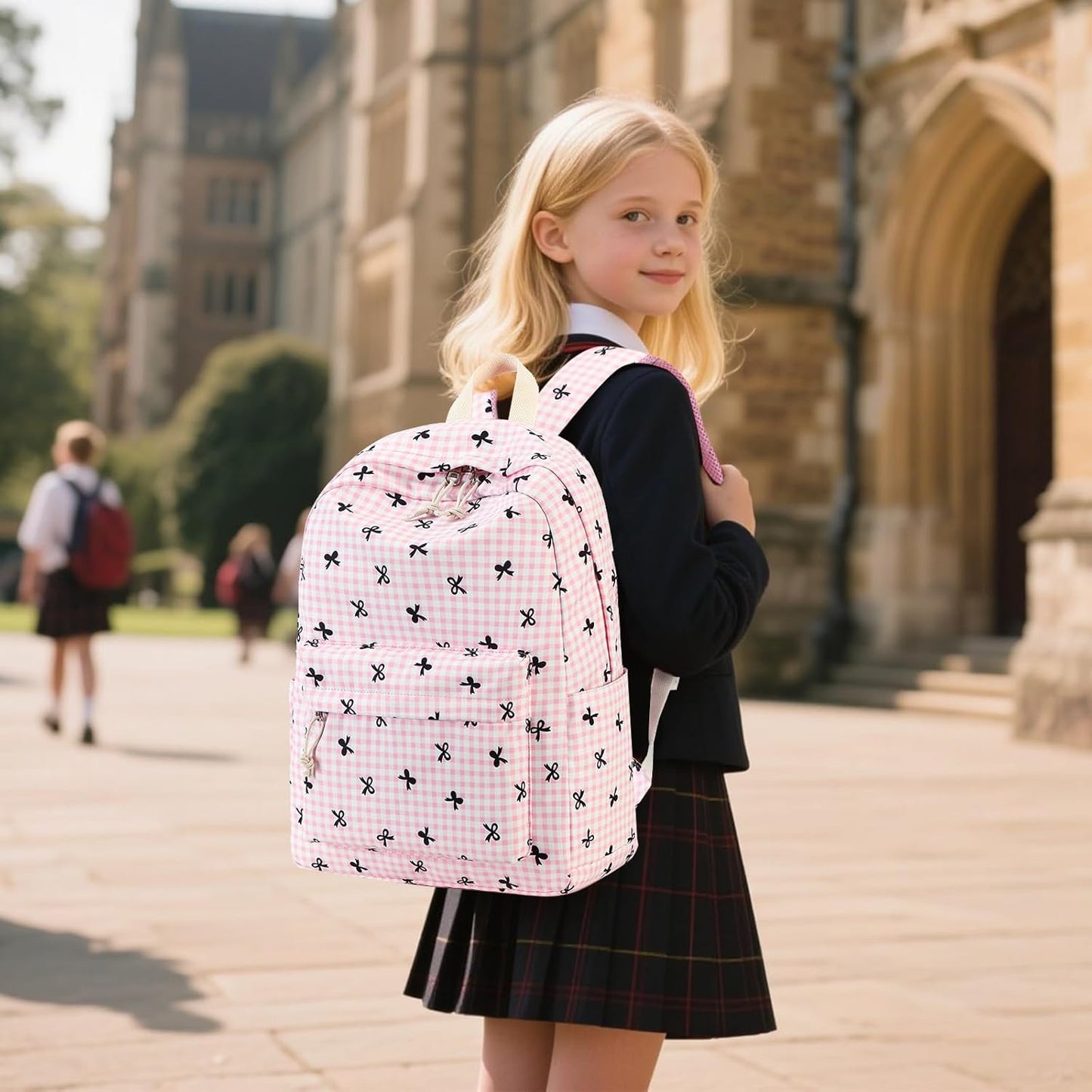 LEDAOU Backpack for Girls School Bag Kids Bookbag Teen Backpack Set Daypack with Lunch Bag and Pencil Case