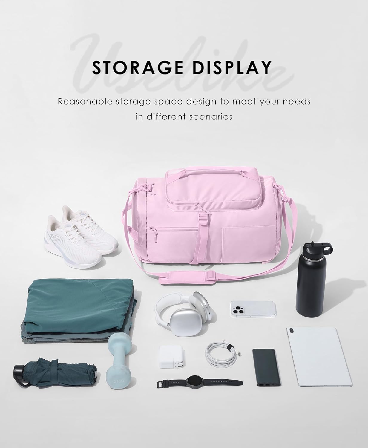 Gym Bag for Women with Shoe Compartment and Wet Pocket Convertible Gym Backpack workout Duffel Bag Multiple Pockets 30L