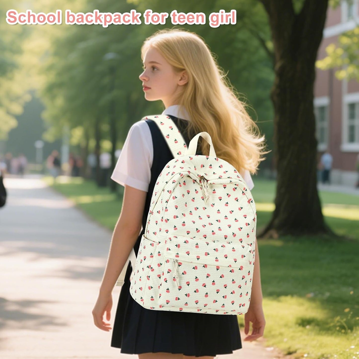 LEDAOU School Backpack Teen Girls Lightweight Bookbag Elementary Middle School Backpacks College Laptop Bag Travel Daypack