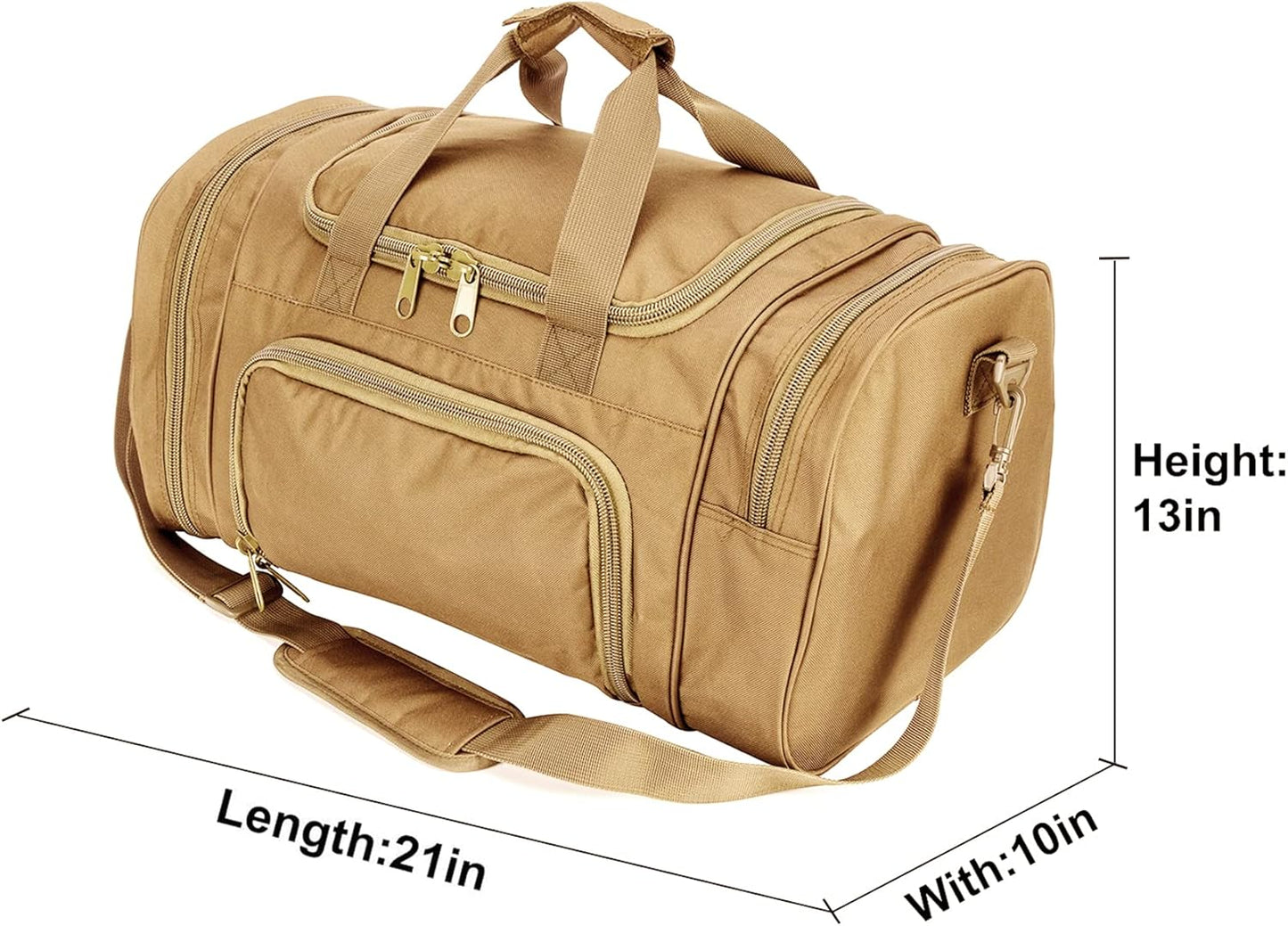 Gym Duffel Bag for Men Sports Duffel Bag with Shoe Compartment (TAN-Model A)