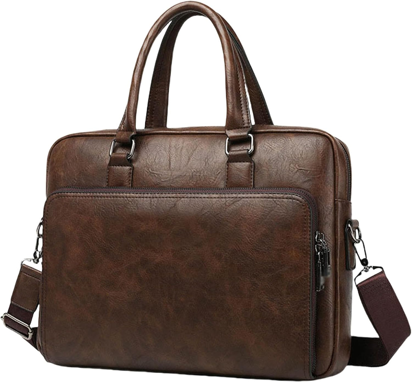 leather Laptop Bag for Men 16 inch Laptop Briefcase Waterproof,Handbags Shoulder Crossbody Bag Business