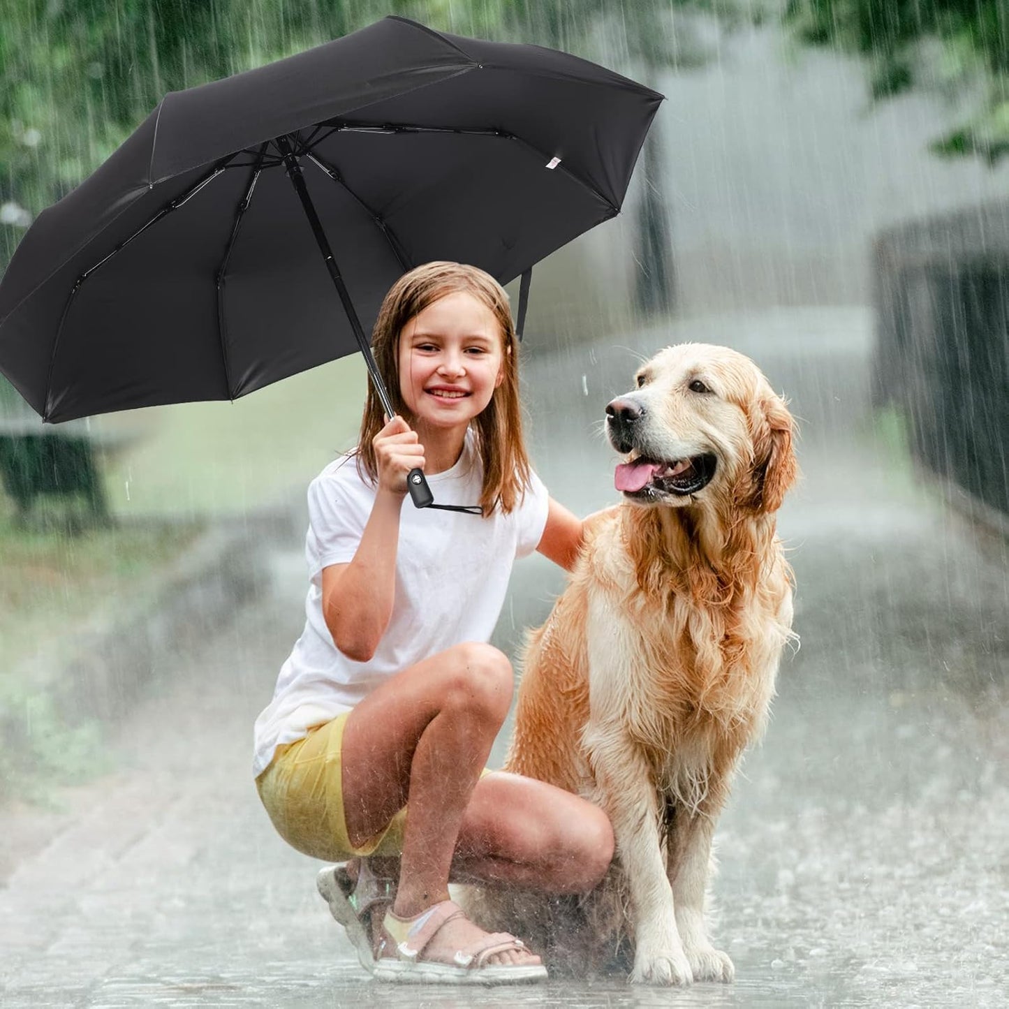 Kajaia 9 Pack Compact Umbrellas Bulk Folding Automatic Windproof Waterproof Umbrellas for Backpack Purse Car Women Men