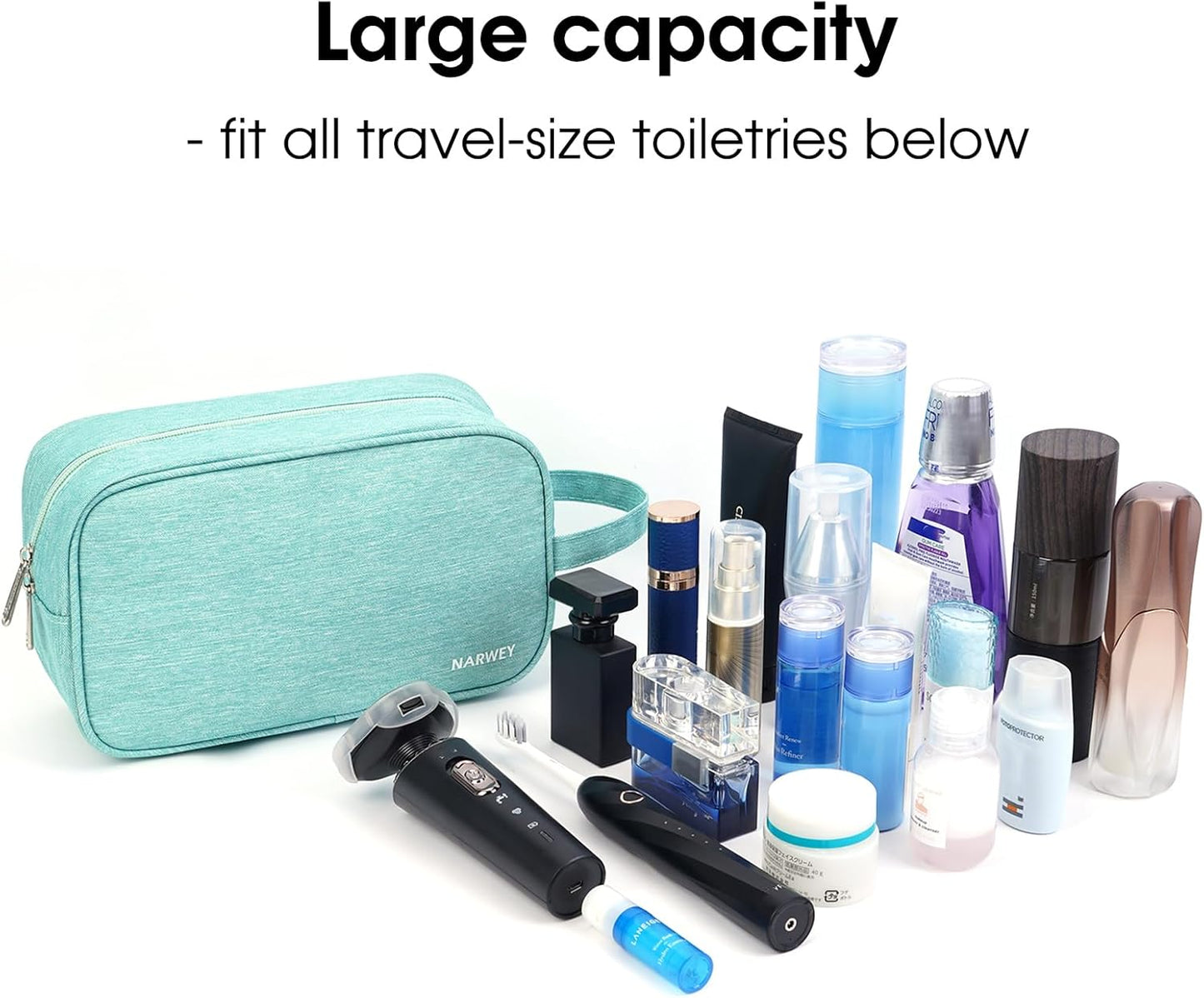 Narwey Travel Toiletry Bag for Women Traveling Dopp Kit Men Travel Bag for Toiletries Cosmetic Bag Makeup Bag Medicine Bag for Traveling