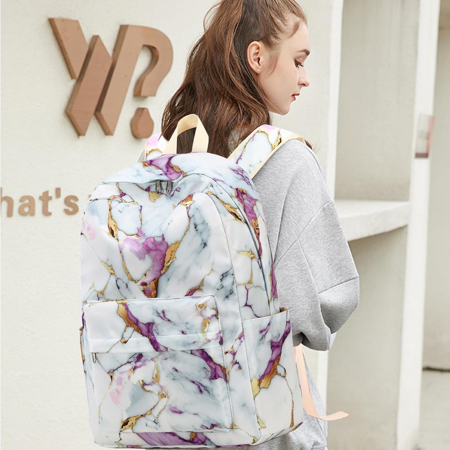 LEDAOU Backpack for Girls School Bag Kids Bookbag Teen Backpack Set Daypack with Lunch Bag and Pencil Case