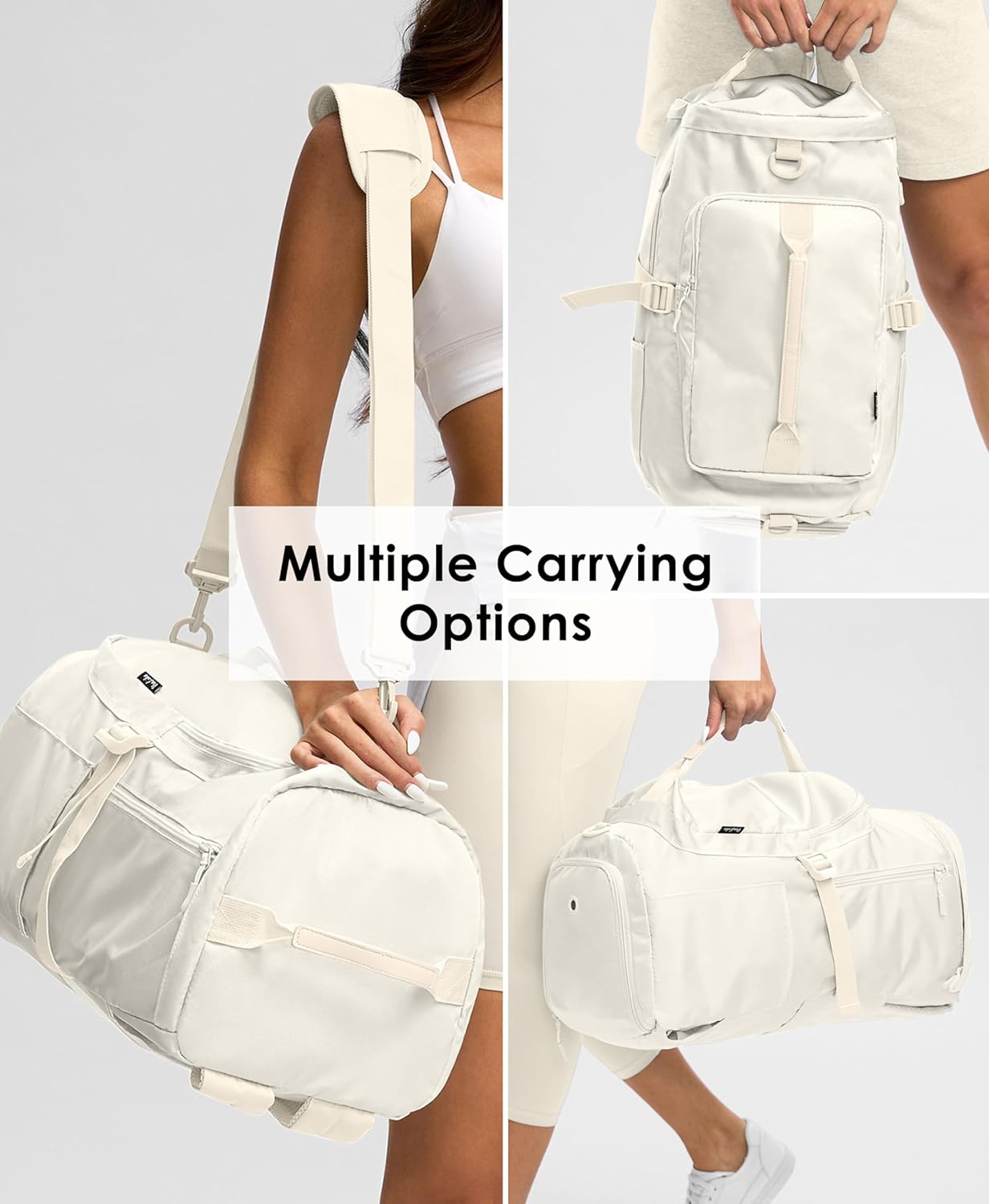 Gym Bag for Women with Shoe Compartment and Wet Pocket Convertible Gym Backpack workout Duffel Bag Multiple Pockets 30L