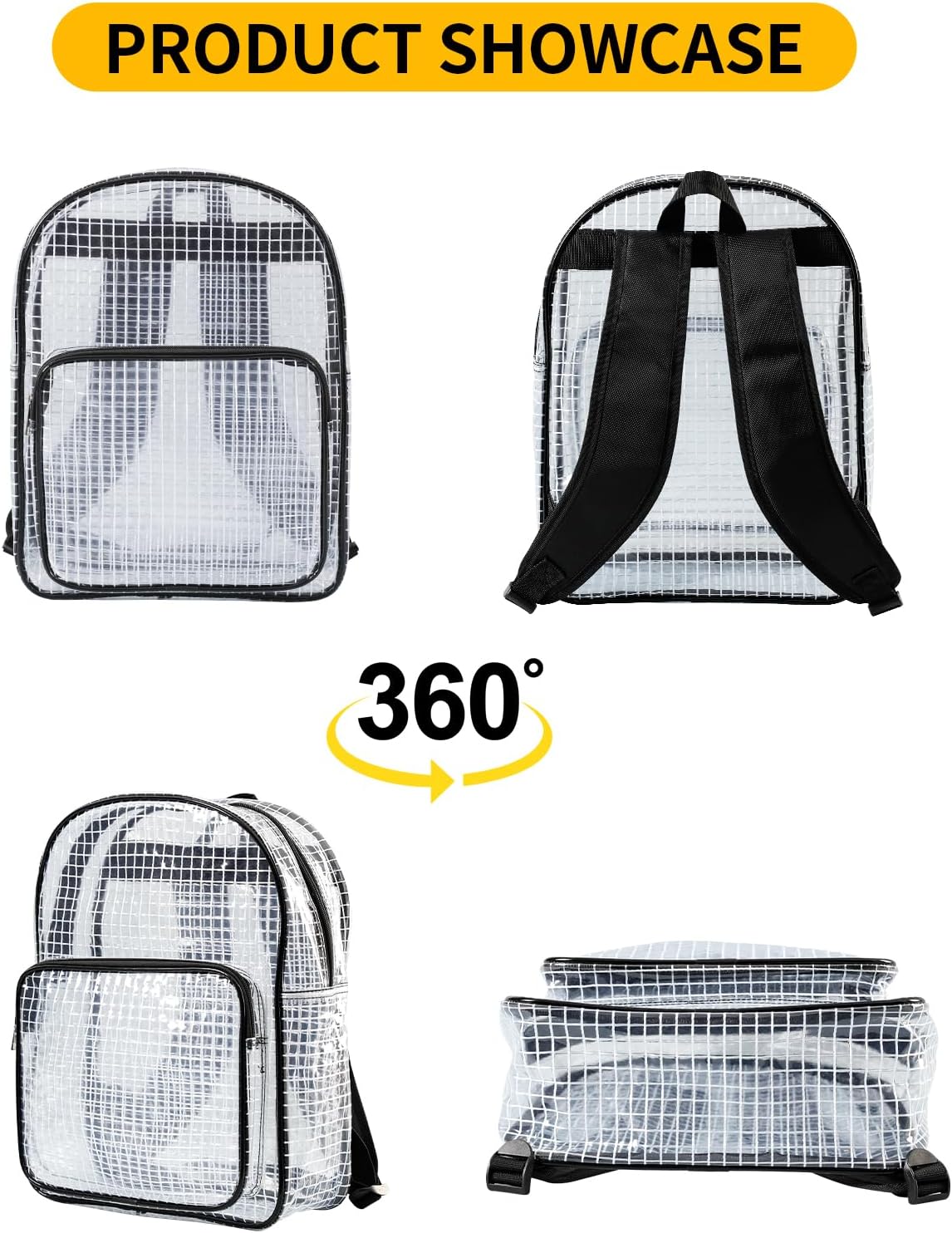 15.7 Inch Tool Backpack-Transparent & Anti-static Cleanroom Engineer Tool Bag for Work and Travel（fabric shoulder straps）