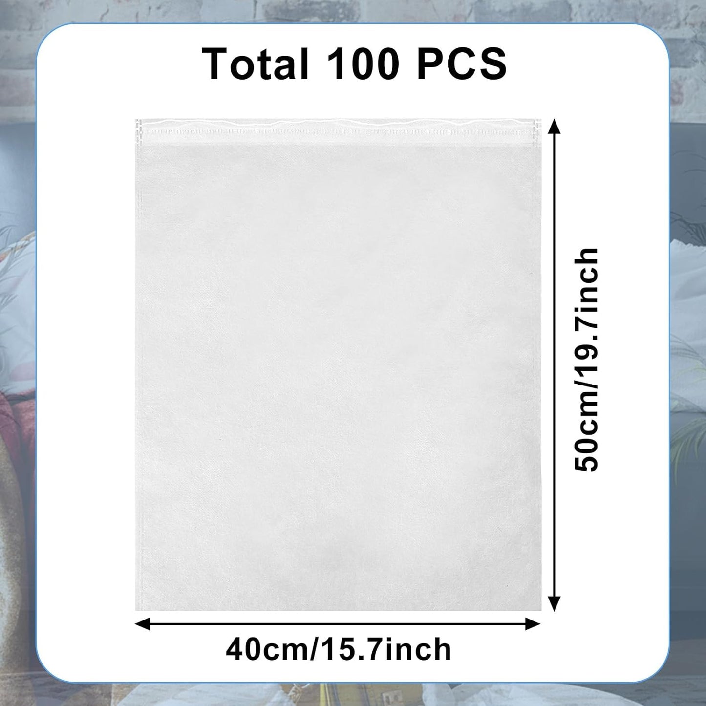 100PCS Dust Bags for Shoes for Purses Storage Bags for Handbags, Non Woven Fabric Bag with Drawstring for Travel Packing, Purse, Shoe, home Closet Storage,Dust Cover(15.7''x19.7'')