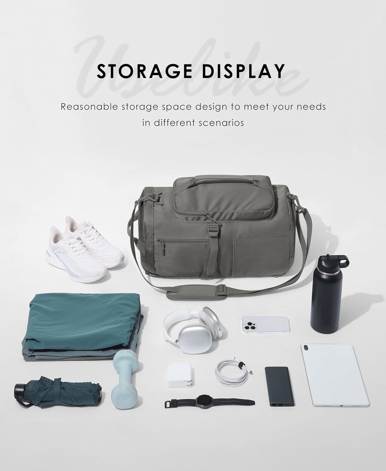 Gym Bag for Women Workout Gym Backpack with Shoe Compartment Sports Duffel Bag Multiple Pockets 30L (Dark Grey)